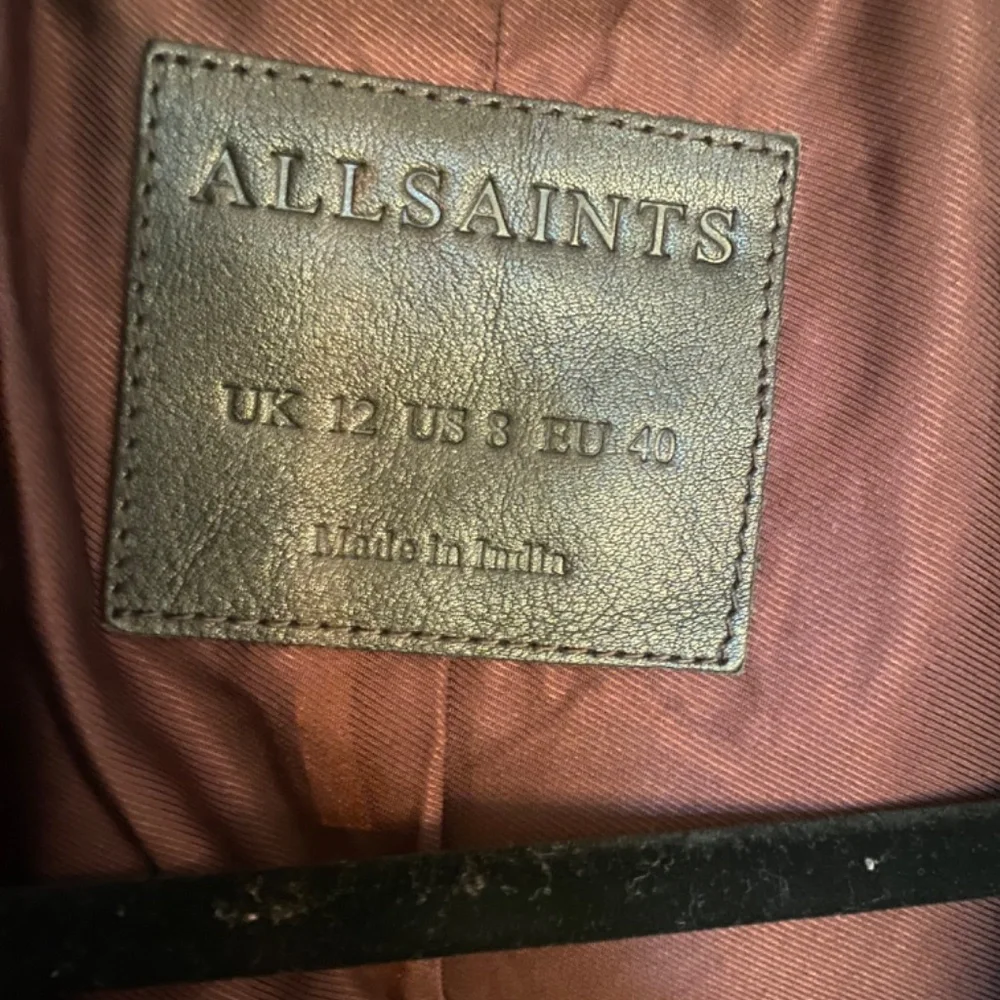 NWOT - AllSaints Classic Balfern Deep Berry Leather Moto Jacket (8) – Timeless - Picture 3 of 5